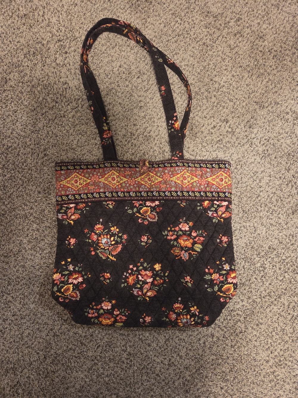 Vera Bradley Quilted Floral Tote Shoulder Bag